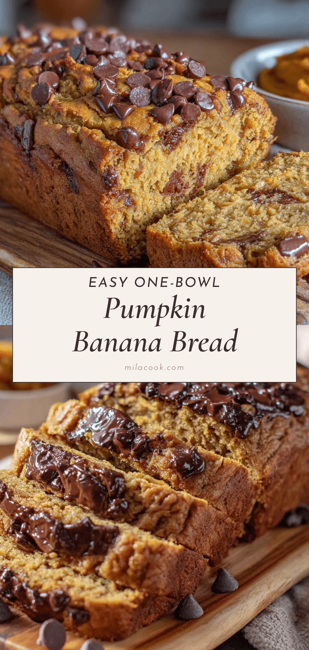 easy one-bowl pumpkin banana bread recipe