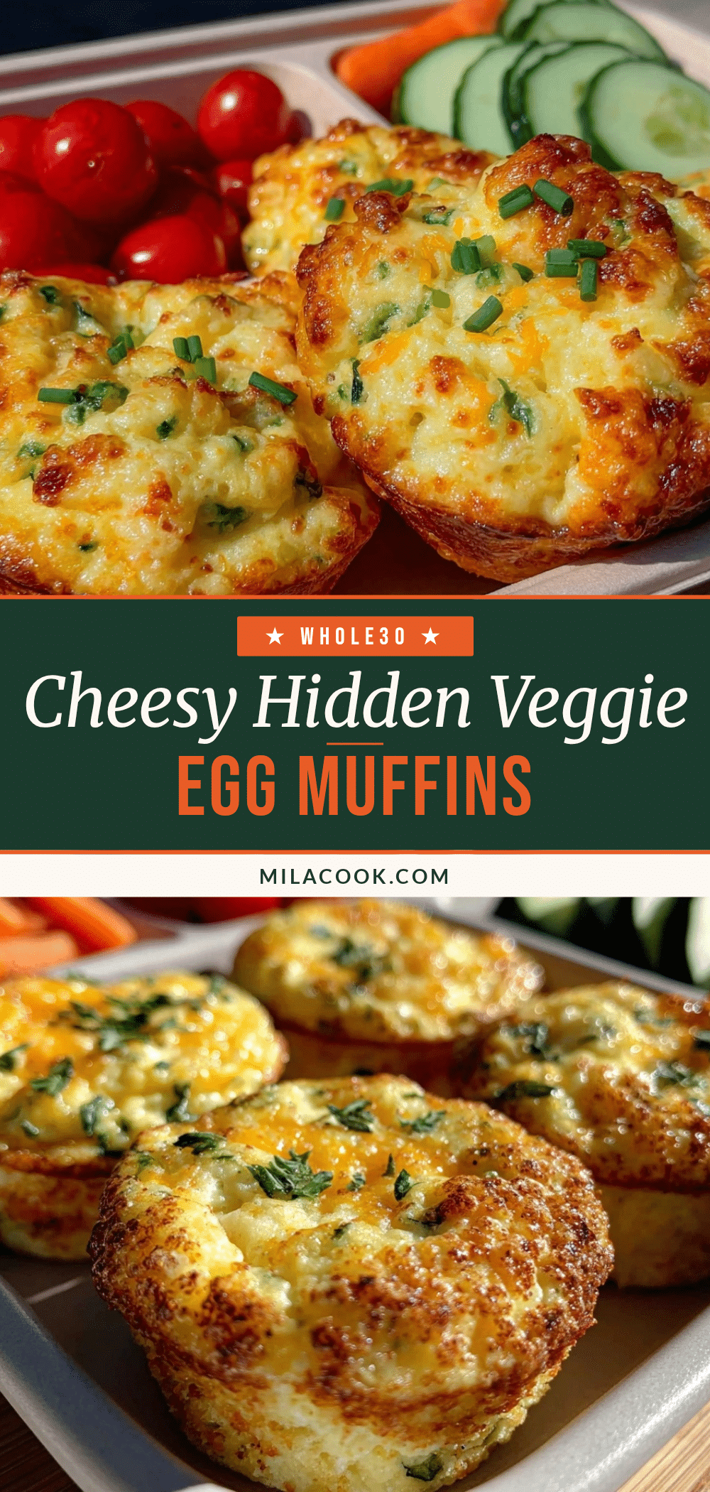 Healthy Hidden Veggie Cheddar Egg Muffins recipe