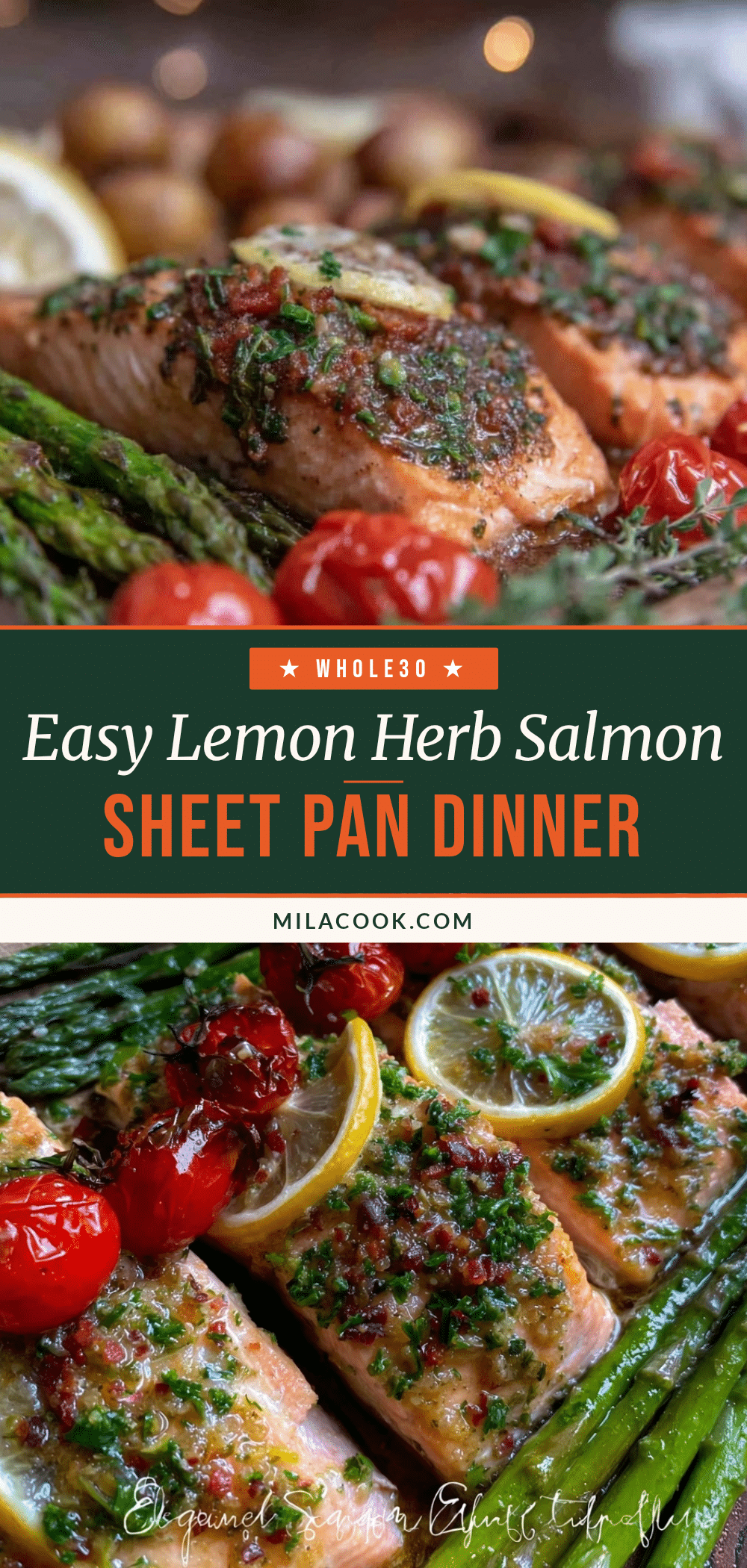 lemon herb salmon sheet pan dinner recipe