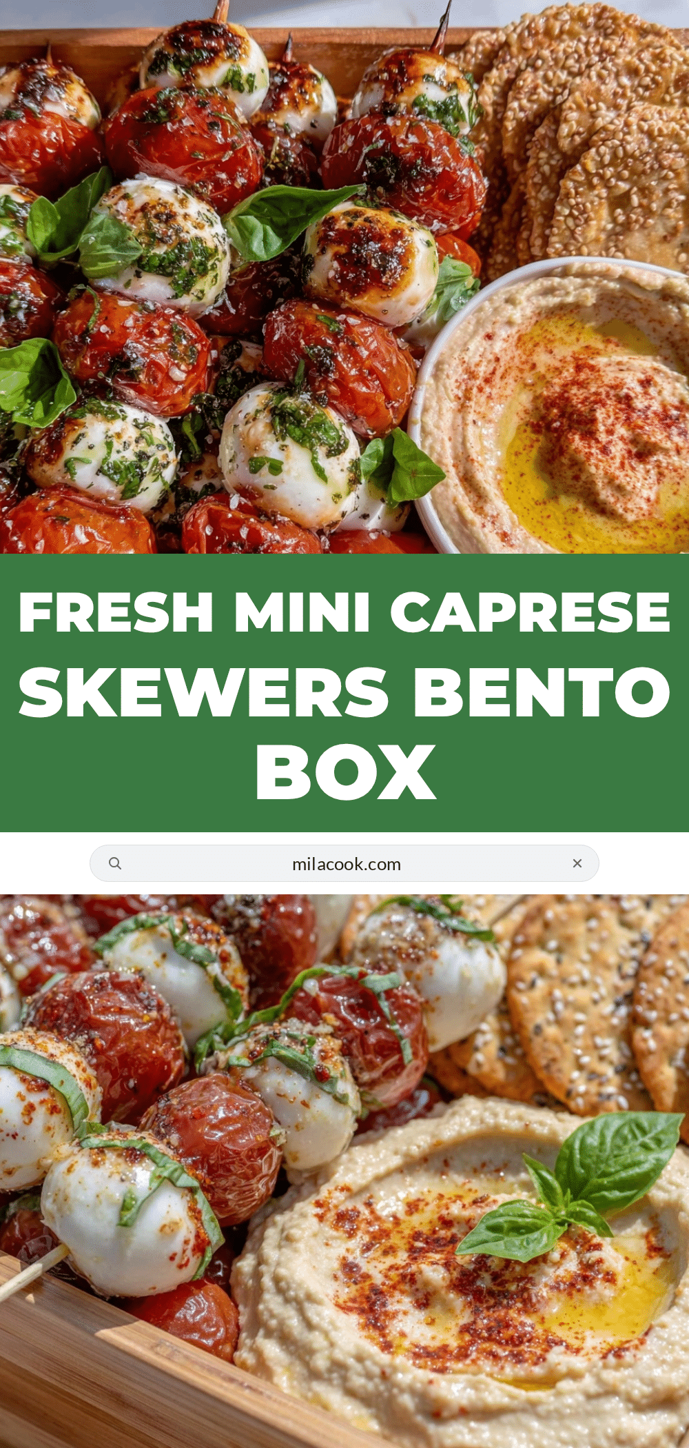 mini Caprese skewer bento box recipe