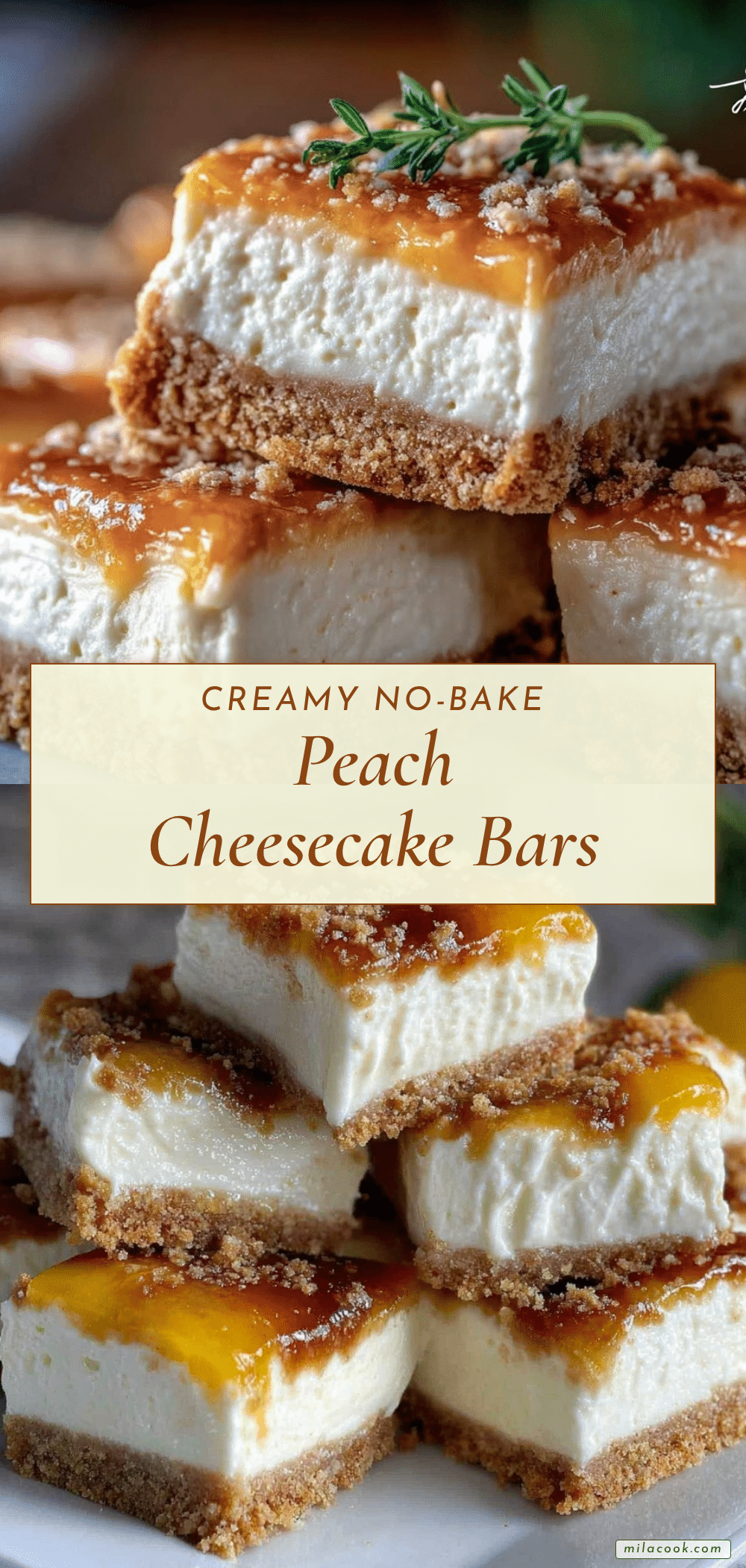 no-bake peach cheesecake bars recipe