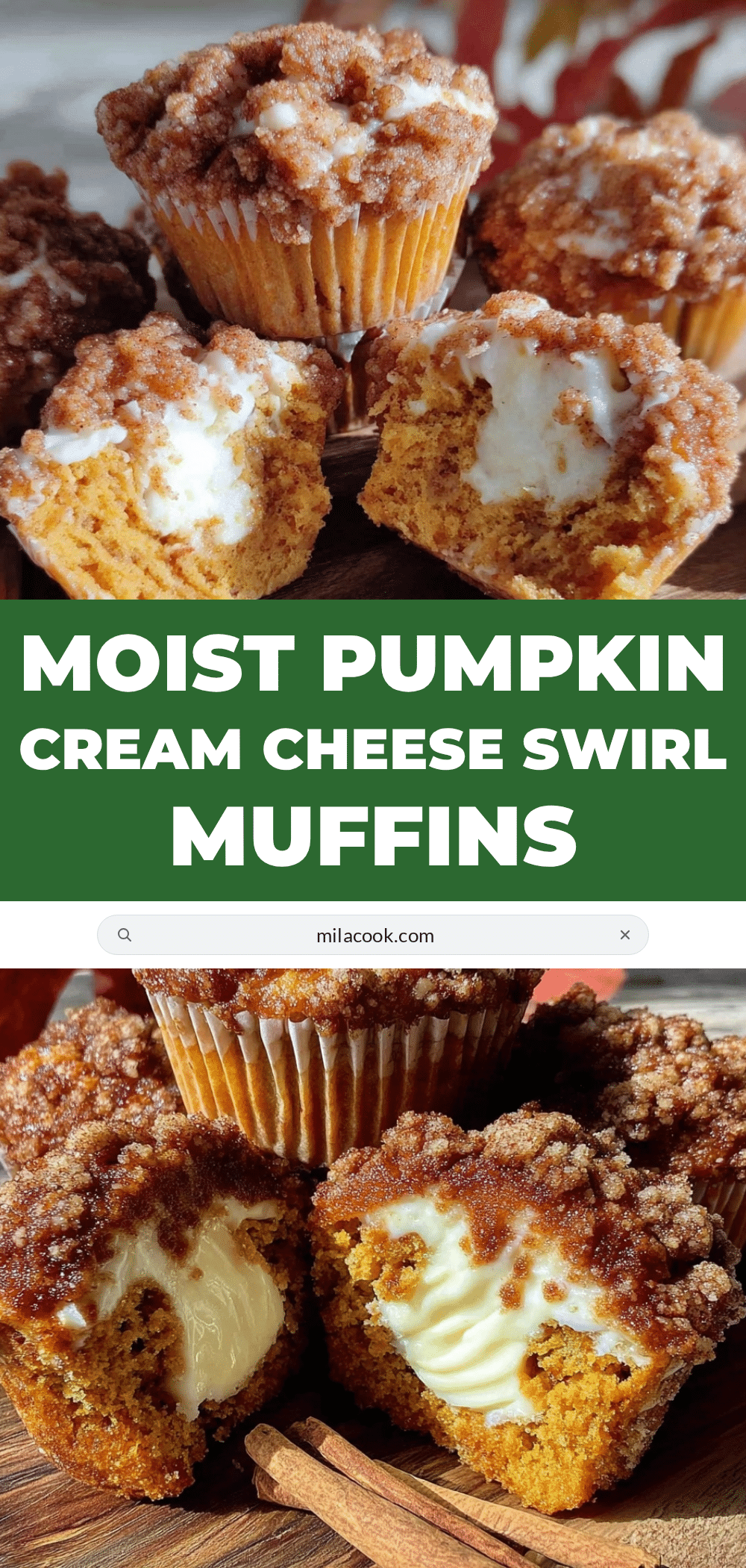 pumpkin cream cheese swirl muffins recipe