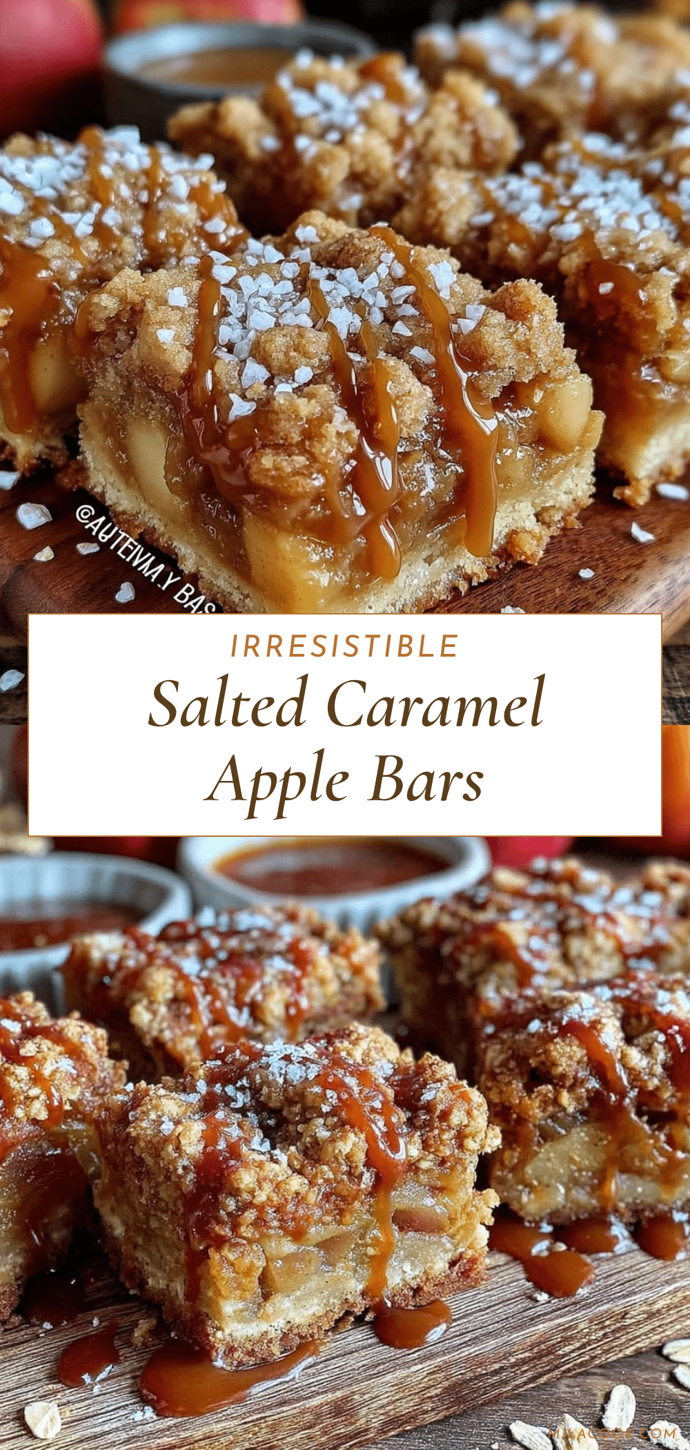 salted caramel apple crumb bars recipe