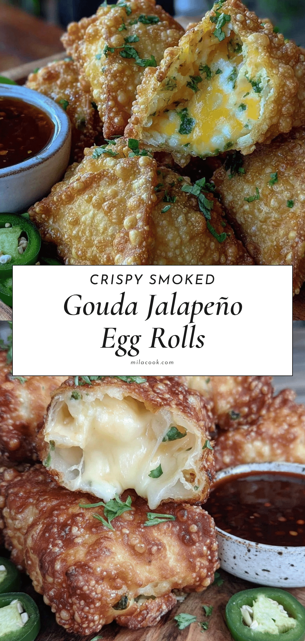 smoked gouda jalapeño popper egg rolls recipe