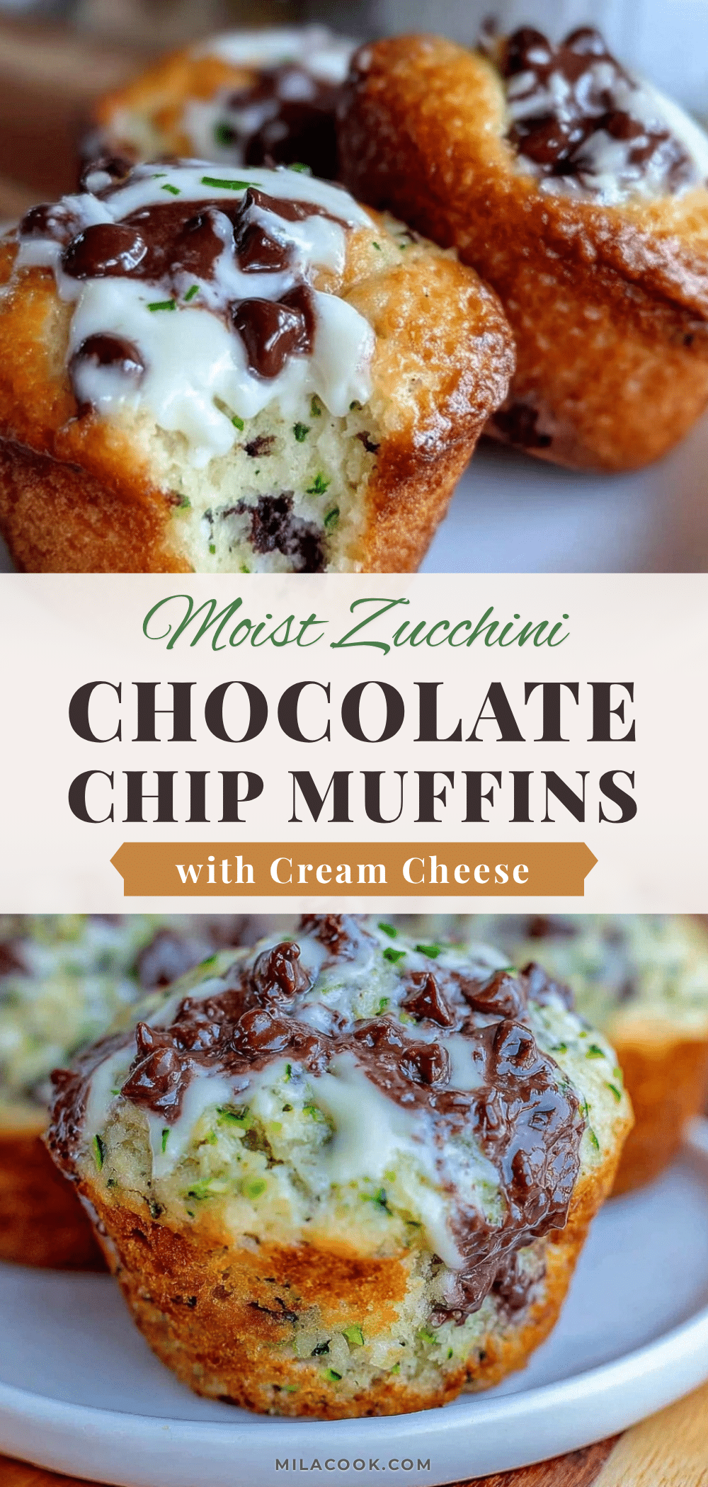 tender zucchini chocolate chip muffins recipe