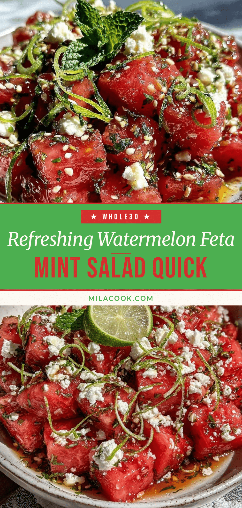 watermelon feta mint salad recipe