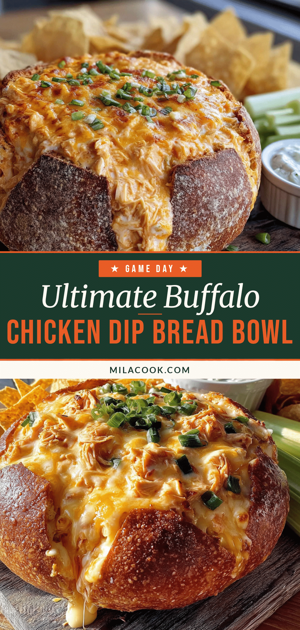 buffalo chicken dip bread bowl recipe