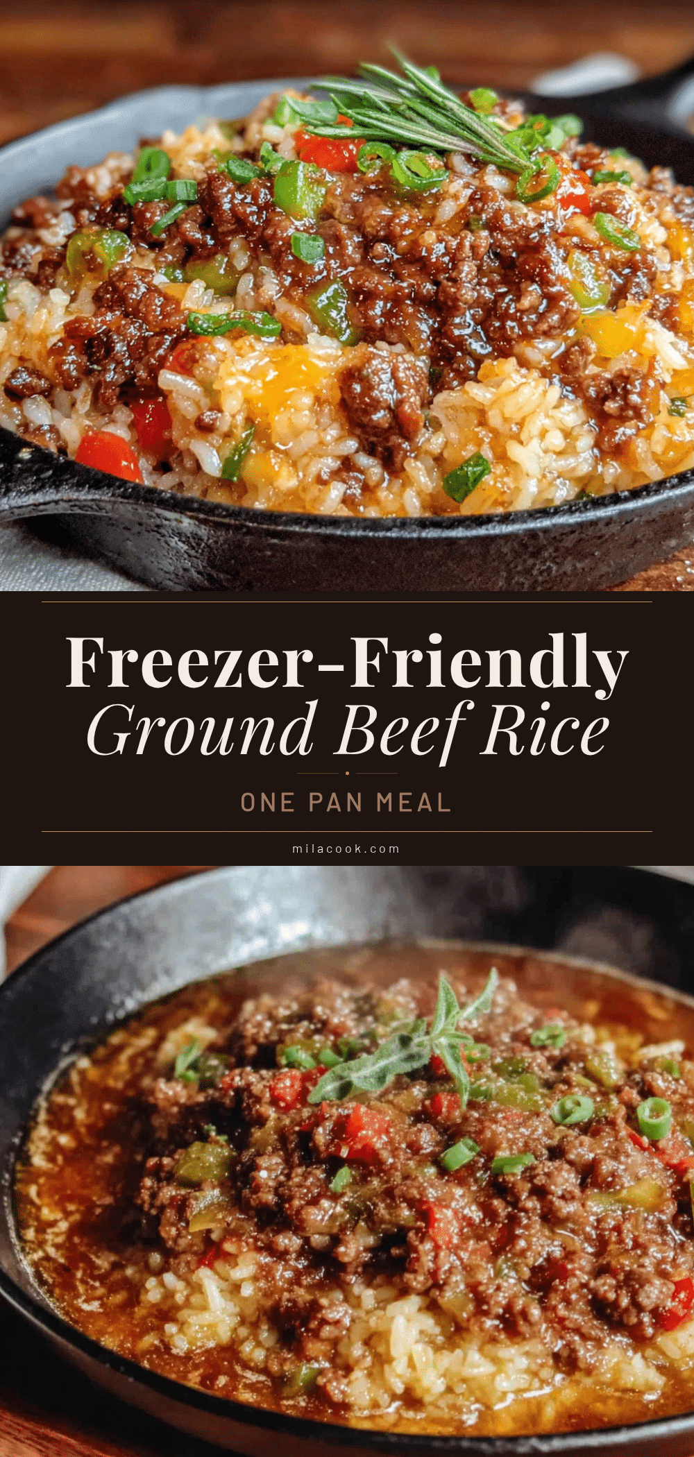 freezer-friendly ground beef rice skillet recipe