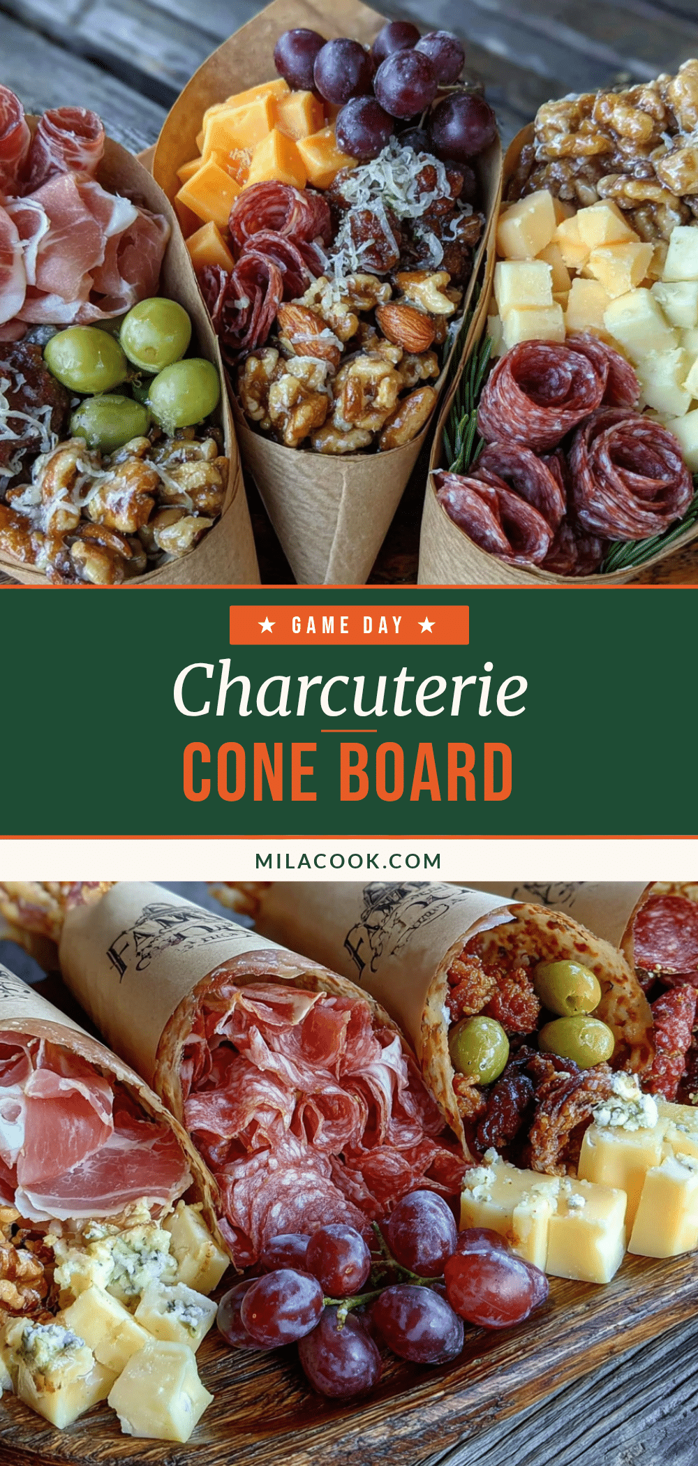 Game Day Charcuterie Cone Board recipe