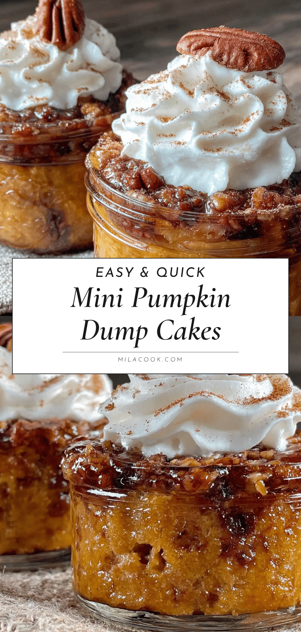 individual pumpkin dump cakes in mason jars recipe