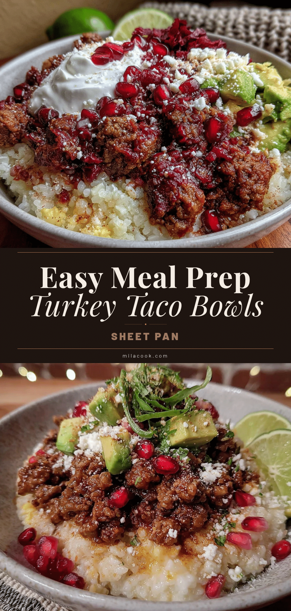 sheet pan ground turkey taco bowls recipe