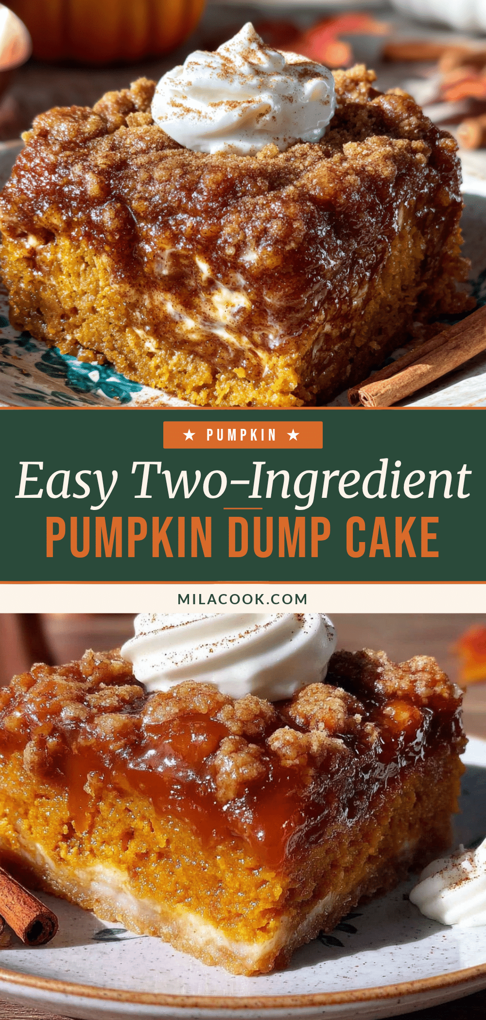 2-ingredient pumpkin dump cake recipe