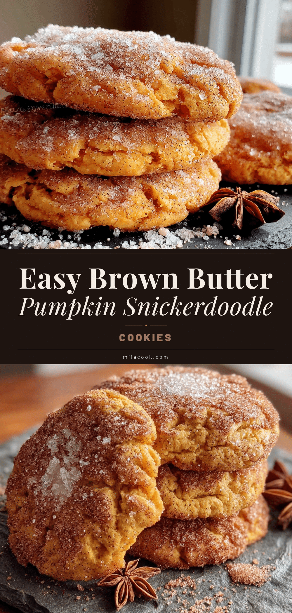 brown butter pumpkin snickerdoodle cookies recipe
