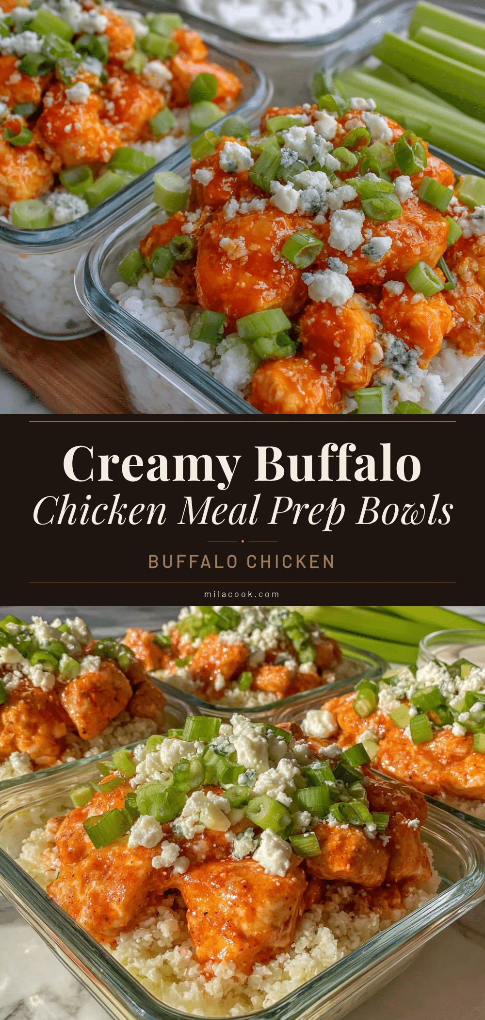 creamy buffalo chicken meal prep bowls recipe