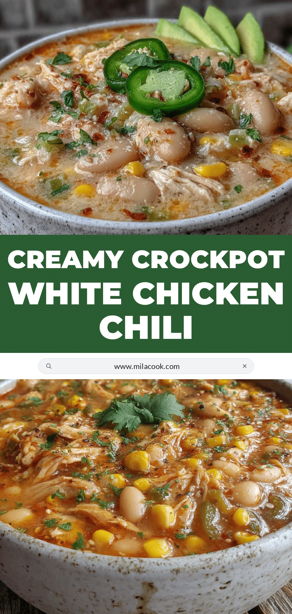 creamy crockpot white chicken chili recipe