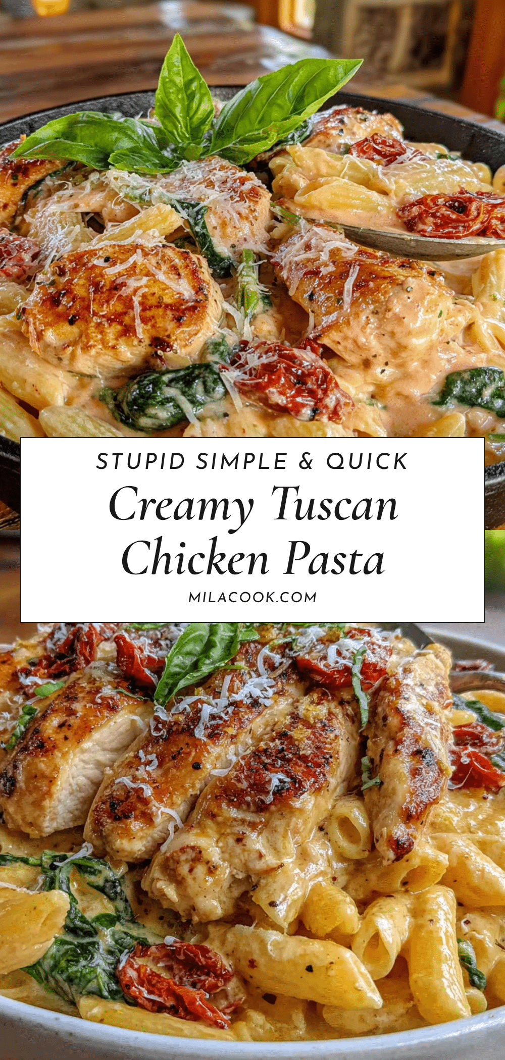 creamy Tuscan chicken pasta recipe