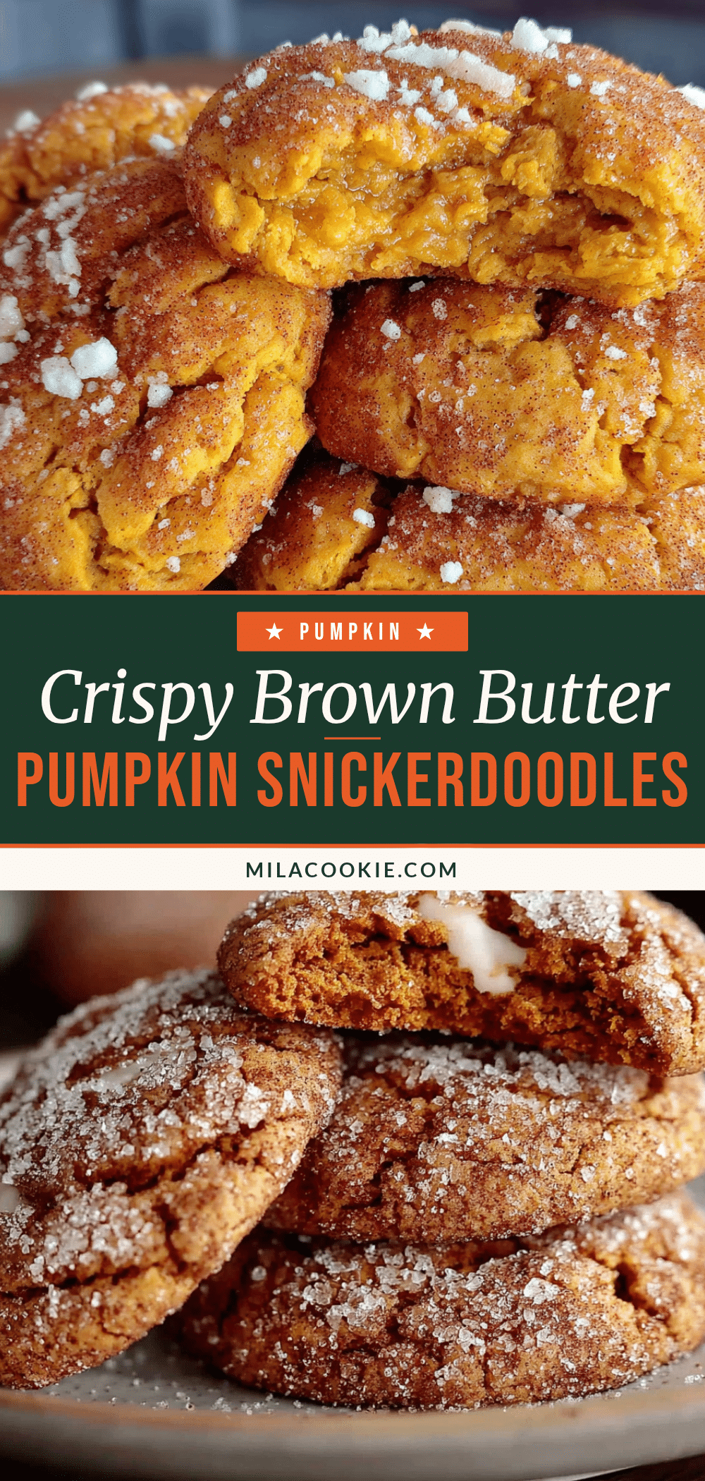 Crispy Brown Butter Pumpkin Snickerdoodle Cookies recipe