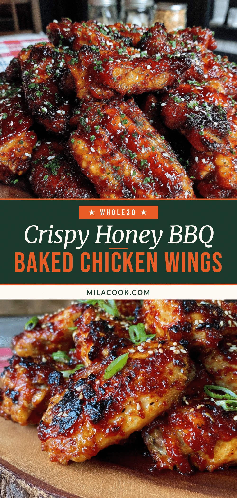 crispy honey BBQ baked chicken wings recipe