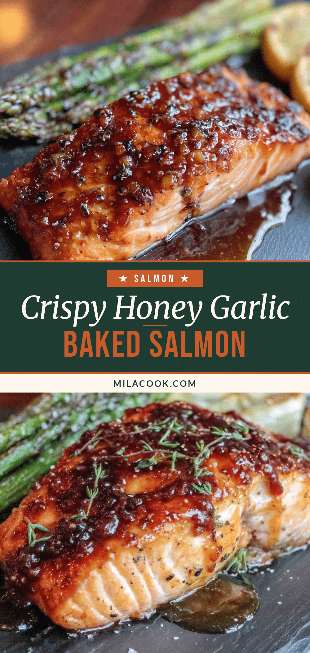 crispy honey garlic baked salmon recipe