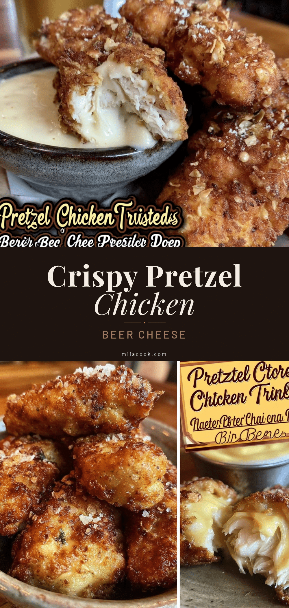 Crispy Pretzel Crusted Chicken Tenders recipe