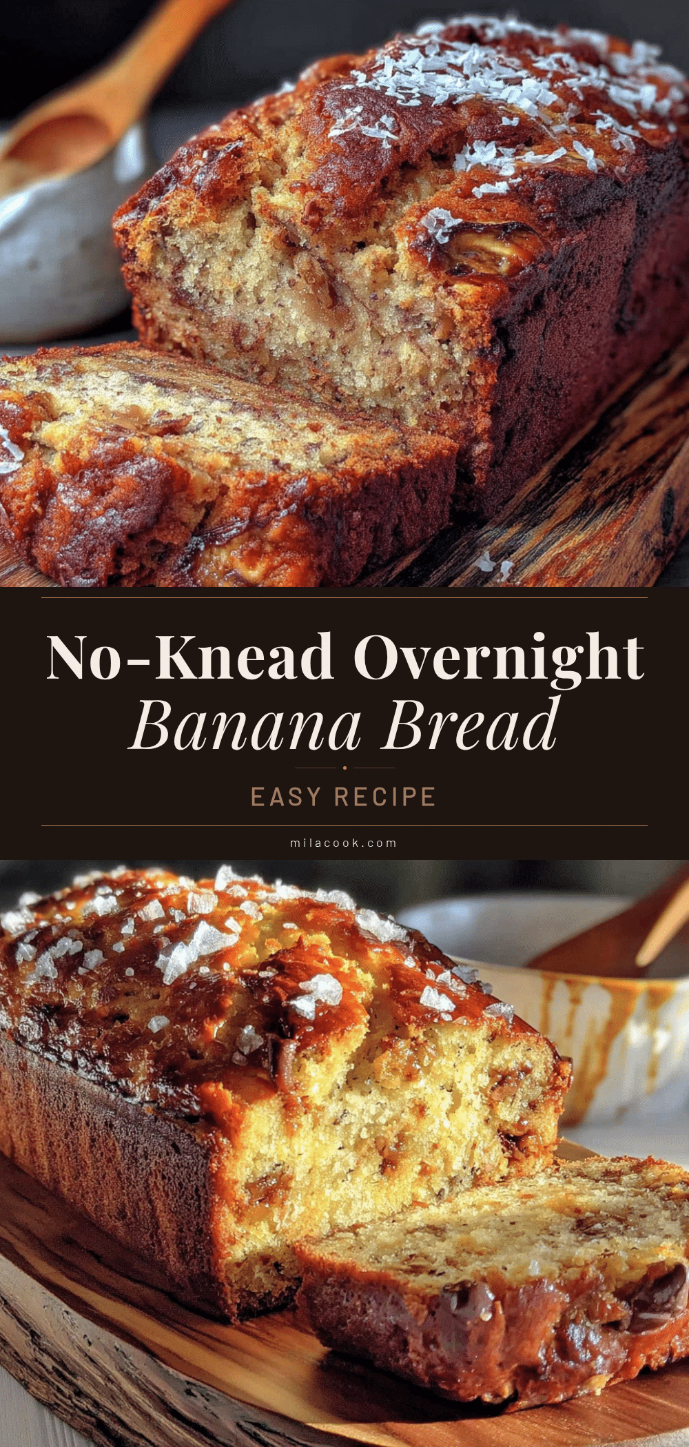 easy no-knead overnight banana bread recipe