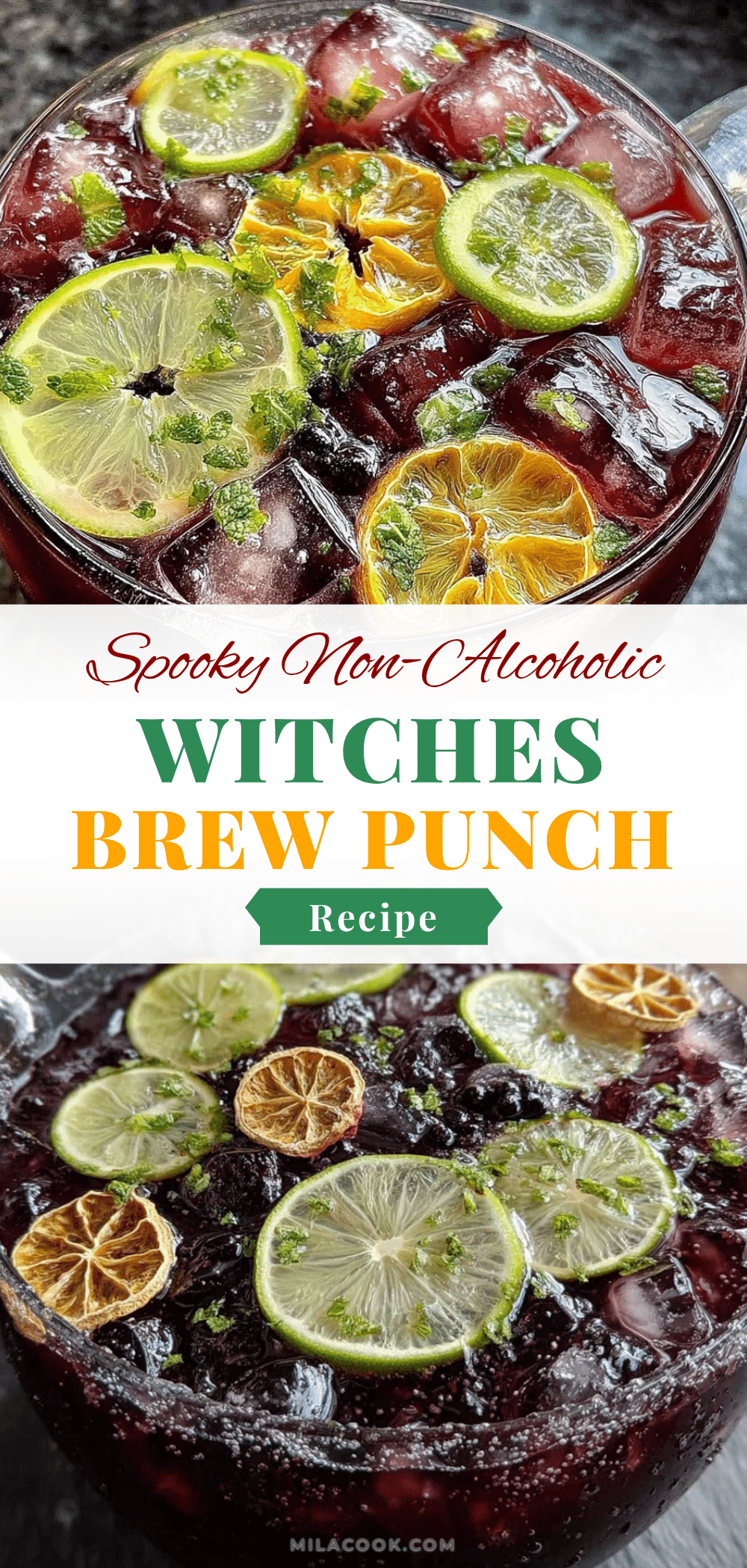 Easy Non-Alcoholic Witches Brew Halloween Punch recipe