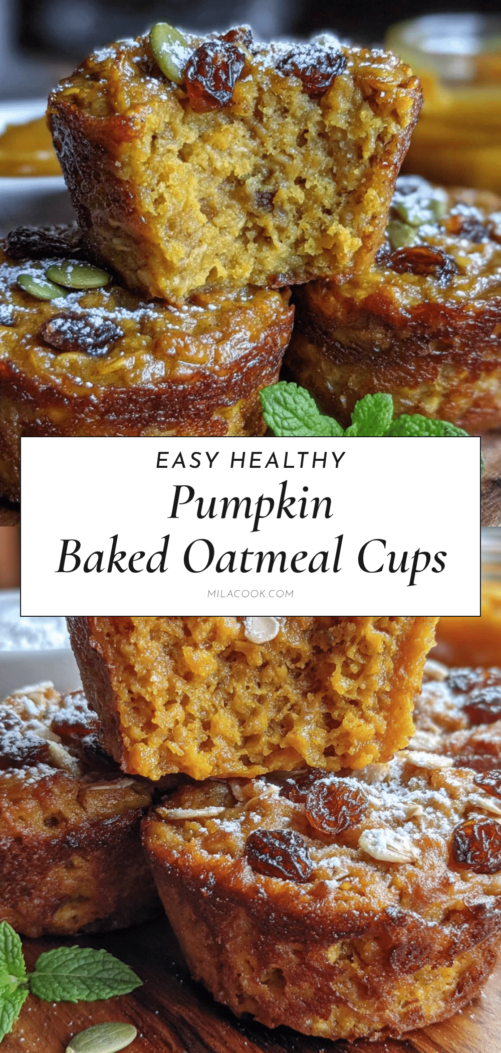 healthy pumpkin baked oatmeal cups recipe