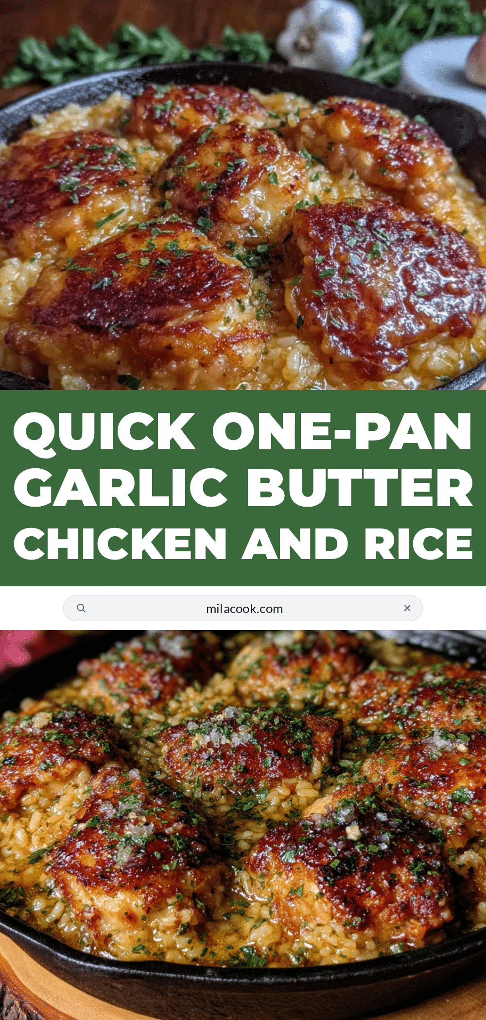one-pan garlic butter chicken and rice recipe