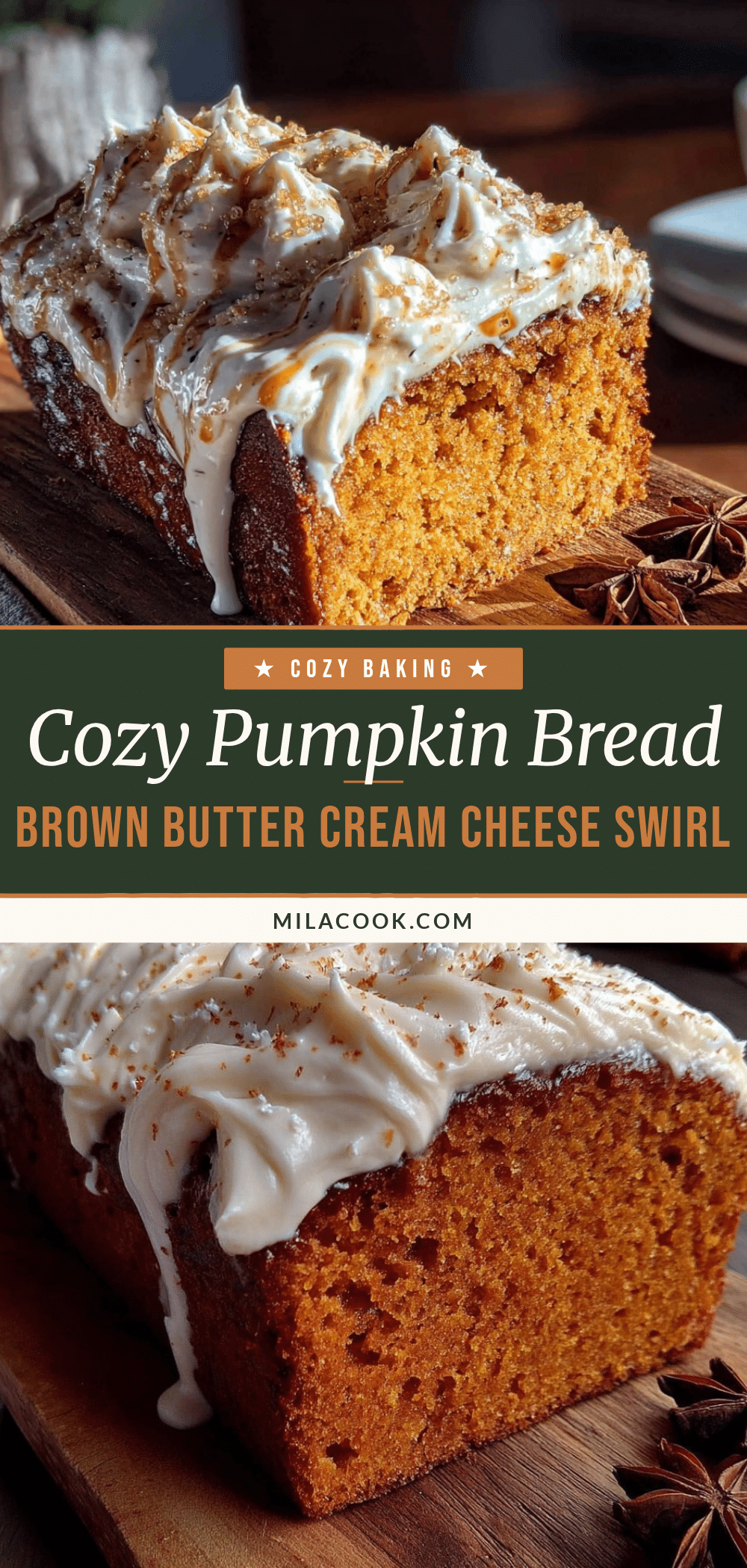 pumpkin bread with brown butter cream cheese swirl recipe