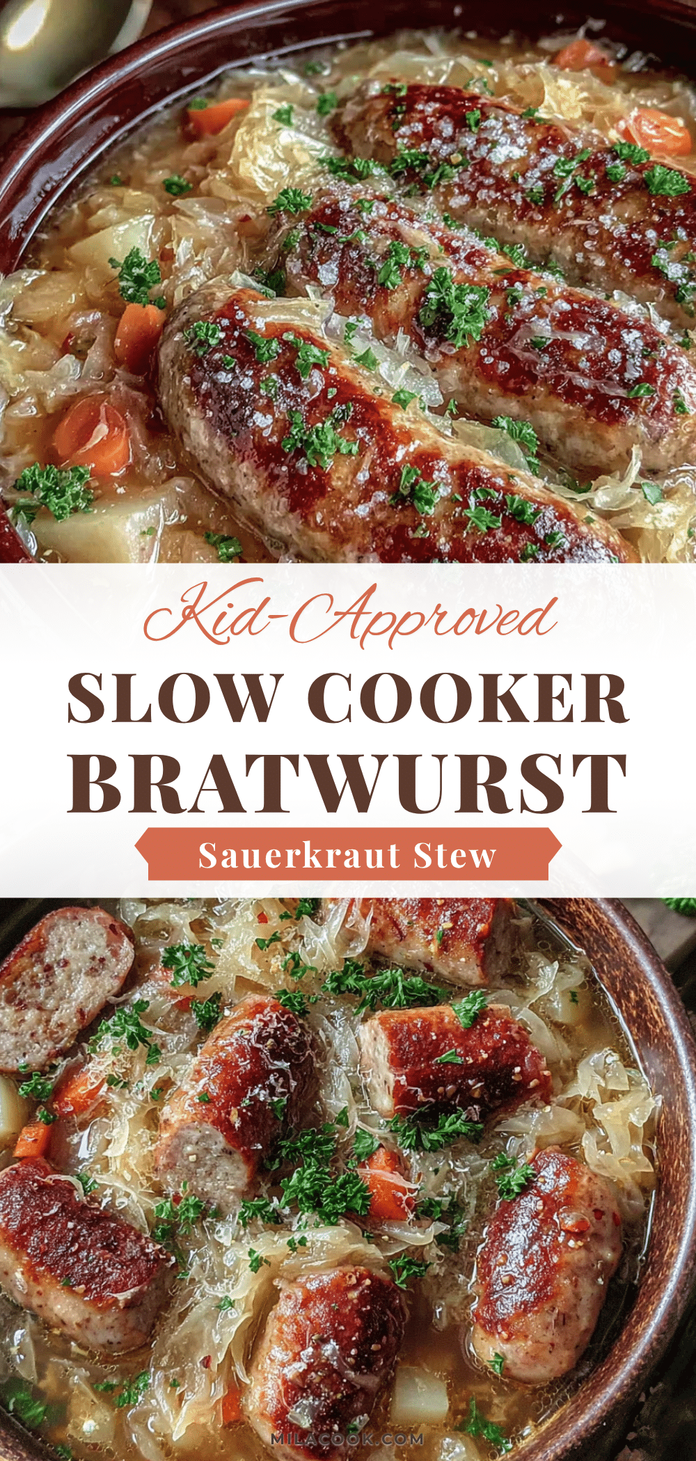 slow cooker bratwurst and sauerkraut stew recipe