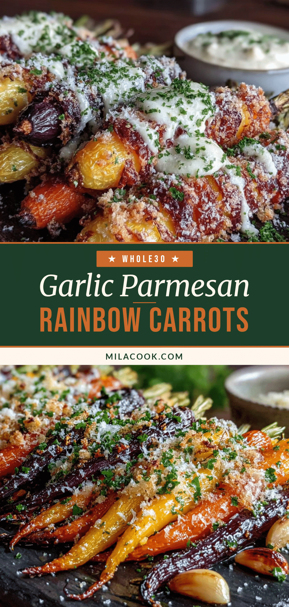 garlic parmesan roasted rainbow carrots recipe